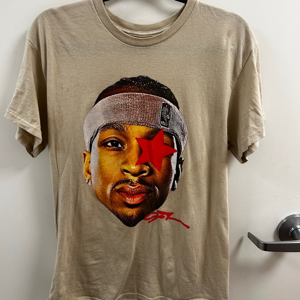 Cream and Red Iverson Graphic T-Shirt